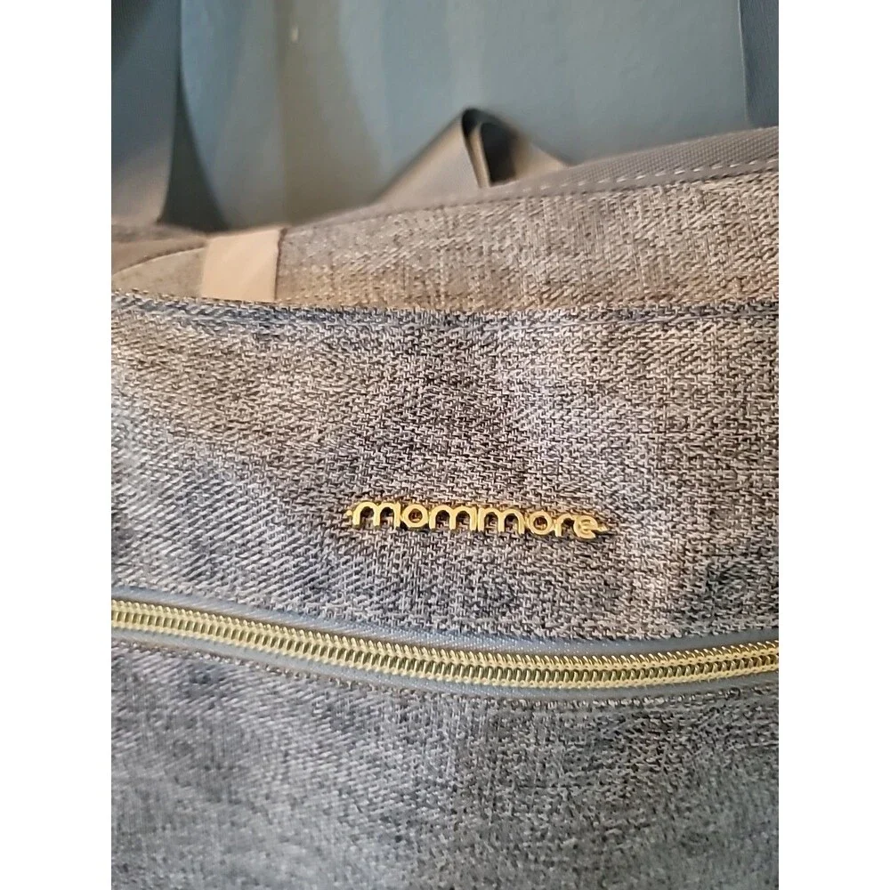 New Mommore Grey Diaper/Breast Pump Bag Insulated Pockets Changing Pad